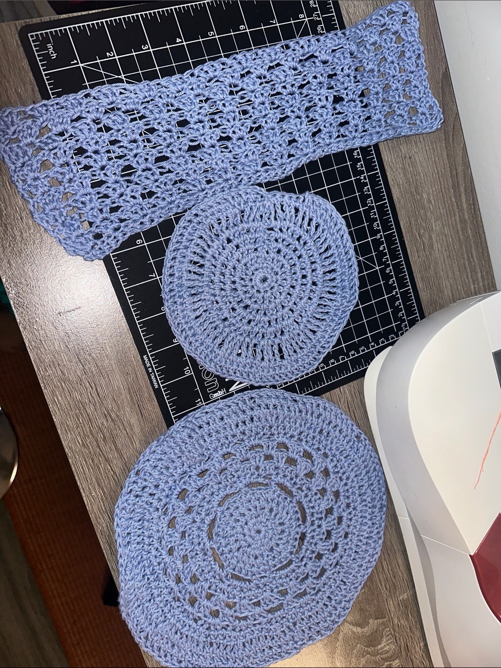 Crocheted doilies bundle of 3 100% cotton